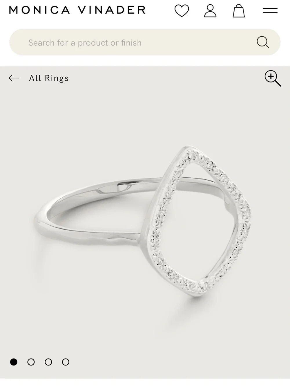 MONICA VINADER Riva Kite Ring in Sterling Silver